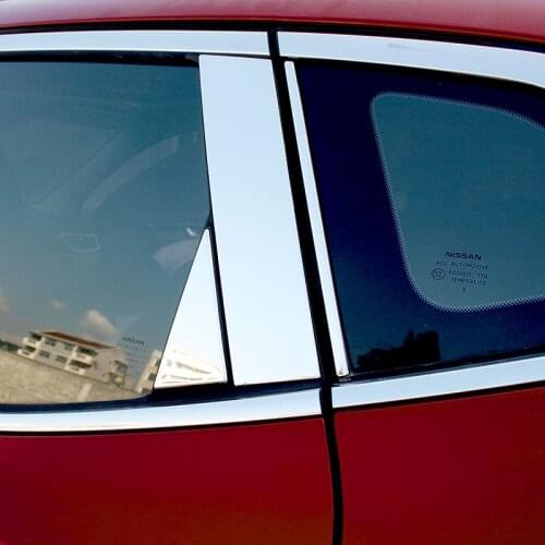 For Nissan Qashqai J11 2014 2015 2016 2017 2018 2019 Stainless steel Car Window Pillar Post Cover Strip Trim Sticker Accessories