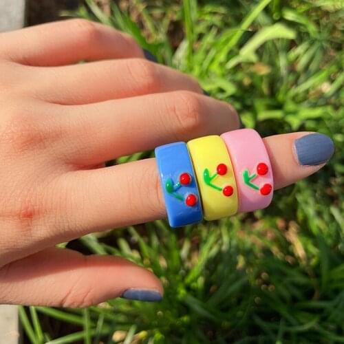 Cherry Matching Rings Set for Women Anillo Bagues Jewelry Teen Girls Sieraden Accesorios Mujer Fashion 2021 Bijoux Lgbt Gift