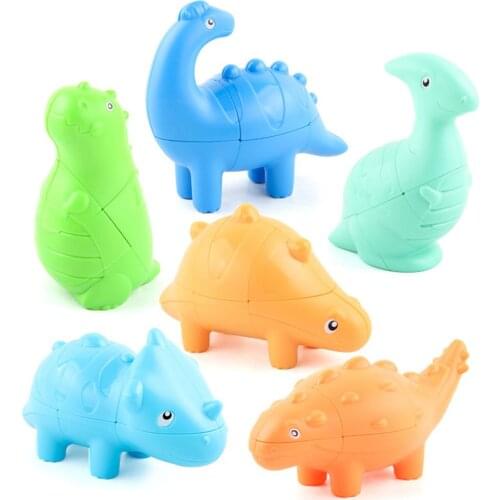 2*2 Stickerless Children Decompression Magic Cube Toy Fun Dinosaur Puzzle Cube