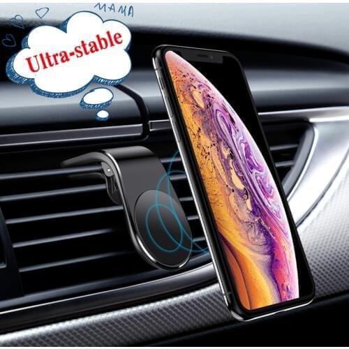 Magnetic Car Phone Holder L Shape Air Vent Mount Stand Magnet Mobile Holder For Iphone X XR XS XM 8 7 Xiaomi Pocophone F1 Huawei