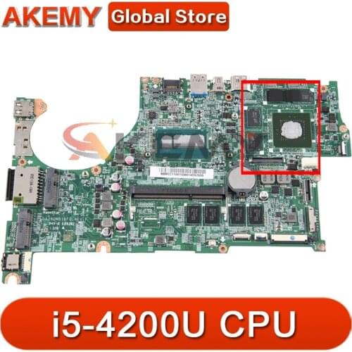 Akemy laptop Motherboard For ACER Aspire V5-573P i5-4200U Mainboard DAZRQMB18F0 SR170 N14P-GT-A2 4GB RAM DDR3
