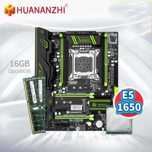 HUANANZHI X79 GREEN 2.49 Motherboard with Intel XEON E5 1650 with 2*8G DDR3 RECC Memory Combo Kit Set NVME SATA USB3.0