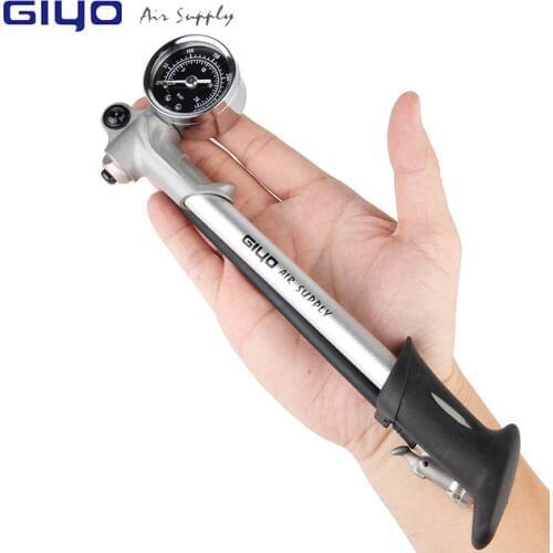 GIYO 300 PSI Bicycle Pump With Gauge High Pressure Hand Mini Pump Hose Air Inflator Schrader Shock Fork Tire Bike Pump