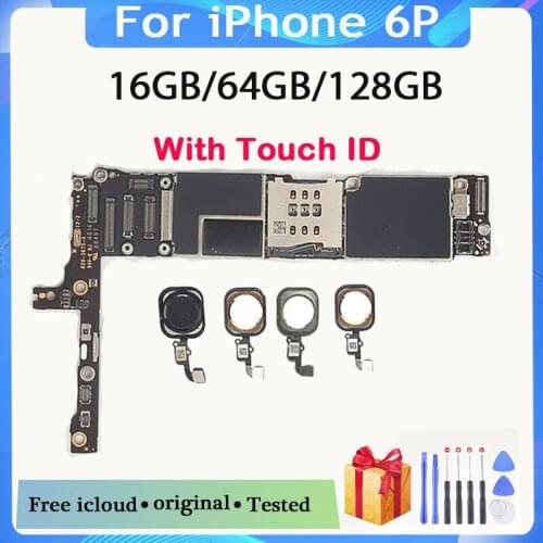 16gb / 64gb / 128gb Original unlocked for iphone 6 plus Motherboard with/without Touch ID,for iphone 6Plus Mainboard