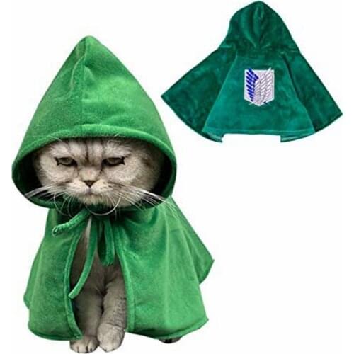 Anime Attack on Titan Cosplay Costume Survey Corps Cloak Cape for Pet Dog Cat Photography Props Pet Supplies Shingeki No Kyojin
