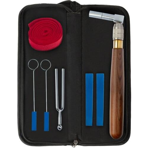 Professional Piano Tuning Kit (7 Items) Piano Tuner Tool Tuning Hammer Mute Felt Temperament Strip Fork Kit Tools and Bag