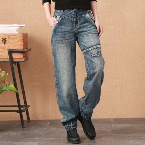 Straight Boyfriend Jeans For Women Washed Denim Pants High Waist Full Length Clothing Trousers Vintage Streetwear 2021 New