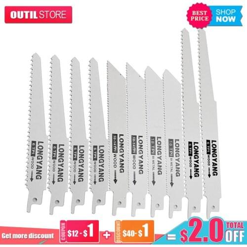 Realmote 10pcs Carbide Saw Blades Set Woodworking Wood Fibreboard Metal Cutting Reciprocating Power Tools Accessories