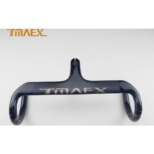 TMAEX Cycling Carbon Integrated Handlebar Road Bike Handle Bars UD Matte Ultralight Carbon Fibre Road Bicycle Handlebar
