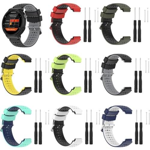 Silicone Watch Band Strap for Garmins Forerunner 220 230 235 620 630 735 Wristband with Repair Tool