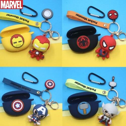 Cartoon Silicone Protective Case Full Earphone Cover Shell with Key Ring for VIVO TWS 2 Wireless Bluetooth Headset