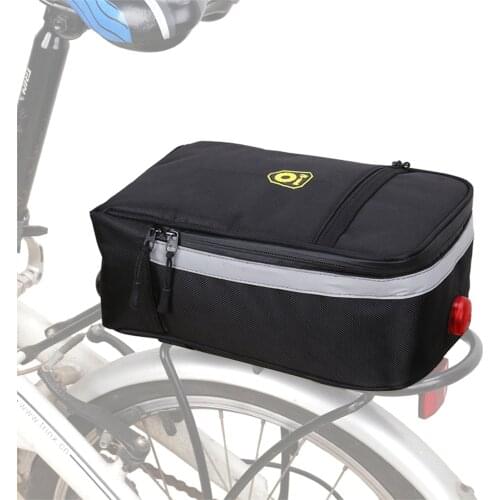 Foldable Bicycle Rear Seat Bag Cycling Back Bag with Light Reflective Strip waterproof Safe
