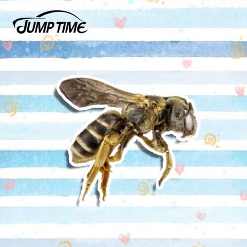 Jump Time 13cm x 11.3cm 3D Funny Car Stickers Insect Bee Decal Vinyl Bumper Sticker Car Truck Window Stickers Car Covers