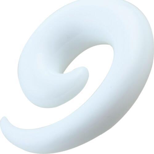 TUMBEELLUWA 1Pc Pure White Snail Spiral Ear Taper Acrylic Ear Stud Stretchers Flesh Tunnel Gauges Expander