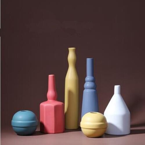 Nordic home decorations, colorful vases, creative art, home office desktop decoration gifts