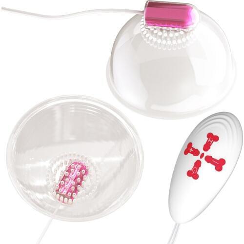 Female vibrators Electric Breast Pump Bra Stimulator Massager Tongue Lick Nipple Suction Cups Sucker Vibrator Sex Toys for Woman
