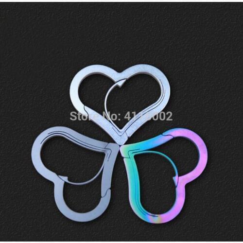 50pcs Outdoor Heart Shape Carabiner Climbing KeyChain Clip D Buckle Carabiners Hook Gear Buckles