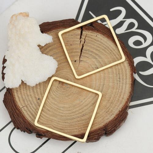 8Seasons Fashion Zinc Based Alloy Connectors Square Half Round Matte Gold Color Jewelry DIY Findings Accessories Charms, 5 PCs