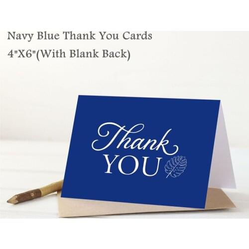 8 Navy Blue Thank You Cards with Envelopes & Stickers Classy Thank You Notes Set for Business Graduation Baby Shower & Wedding
