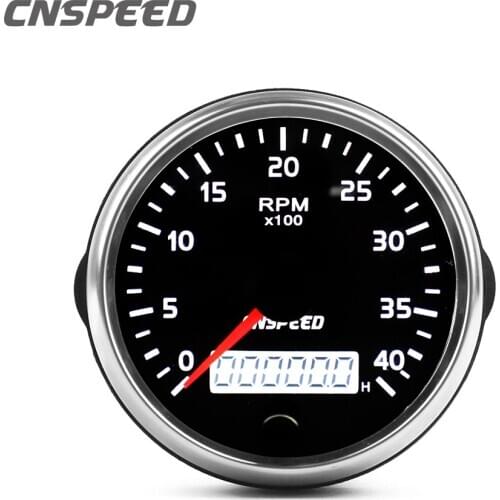 85MM Tachometer 0-4000RPM Amber/White Light Tacho Meter 12V/24V RPM Gauge With LCD Hourmeter For Diesel Car Boat Motorcycle