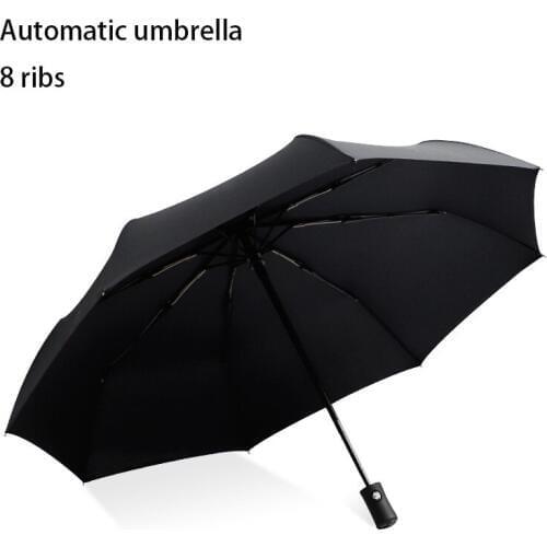 Automatic Umbrella Automatically Open 8 Bone Umbrella Increase Reinforced Umbrella Business Umbrella Solid black umbrella