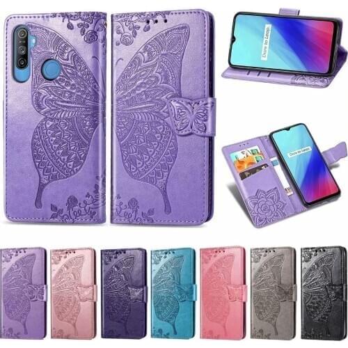Case For OPPO Realme 6i 5i 5s 5 C3 3D Butterfly Leather Flip Phone Cover For OPPO Realme Narzo 10 Preservation Wallet Capa Coque