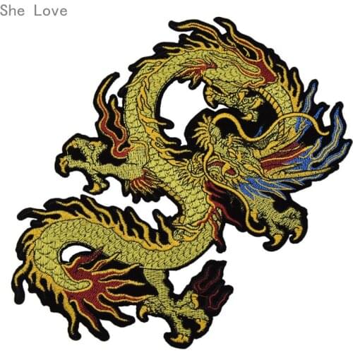 Chzimade Dragon Clothes Patches Embroidery Decoration Lace Fabric Motifs Applique Sewing On Garment Accessories