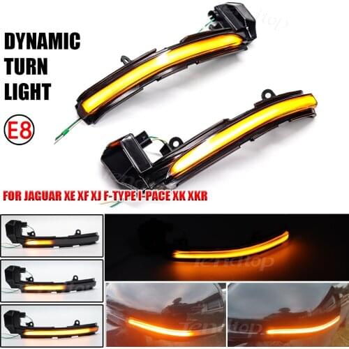 For Jaguar XE XF XJ F-TYPE XK XKR I-PACE X250 X260 Dynamic Turn Signal Lamp LED Wing Mirror Indicator Blinker Sequential Amber