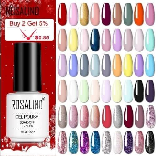 ROSALIND Gel Polish Nails Tips Soak off UV/LED lamp Gel varnishes Primer for Nails Art Design Stickers Building Manicure Set