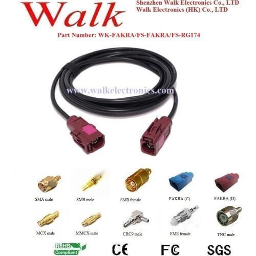 FAKRA female FAKRA female rg174 cable, fakra rg174 cable, fakra gsm antenna cable
