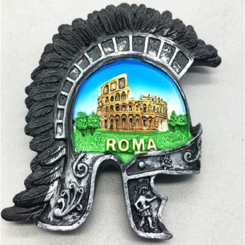 Hot Selling Newest Europe Rome Bocca Della Verita Helmet Wishing Tank Magnetic Sticker Fridge Whiteboard Sticker Home Decor