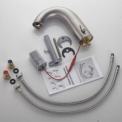 Commercial Automatic Sensor Sink With Hole Cover Plate Nickel Vanity Faucets