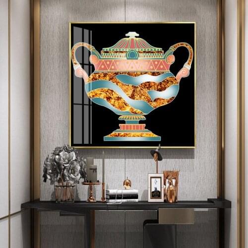 Creative Vase Paintings Style Retro Modern Decorative Canvas Wall Art Posters Pictures Prints For Porch Living Room Home Decor