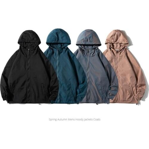 Spring Autumn Youth Fashion Black Mens Jackets Loose Hooded Zipper Bomber Jacket Coats 4XL 5XL