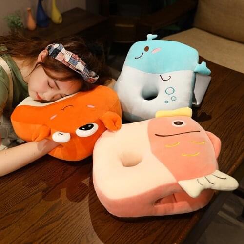 35cm Cute Cartoon Koi Whale Shark Crab Fish Plush Toys Stuffed Soft Animals nap Pillow Doll For Kids Girls Boys Birthday Gifts
