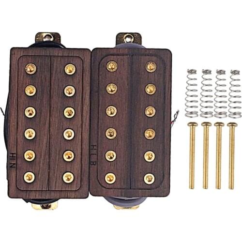Set of 2 Rose Wood Double Coil Humbucker Pickup for Electric Guitar DIY Part