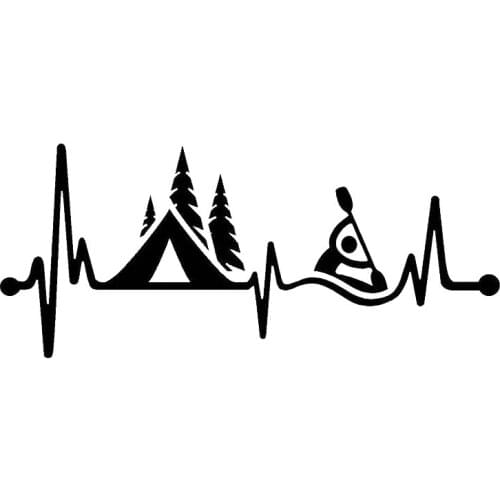 S51914 Various Sizes/Colors Car Stickers Vinyl Decal Camping Tent Kayak Heartbeat Motorcycle Decorative Accessories Waterproof