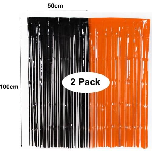 New Halloween Party Curtains Black Orange Party Backdrop Curtain for Halloween Party Decorations Party Photo Zone Curtain Favor