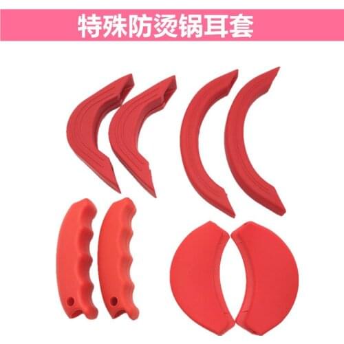 Extra large thickened silicone earmuff anti scalding heat insulation heat resistant pot handle glove pan handle cover hand clip