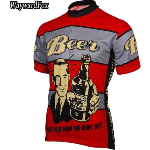 Wholesale cycling jersey short sleeve 5 styles of any choice Mens Red Beer cycling clothing bicycle exercise wear ropa