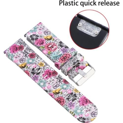 Printing 20/22/26mm Strap Quick Release Silicone Easyfit Replacement Silicagel Soft BandStrap For Garmin Fenix 6 6X 6S Pro watch