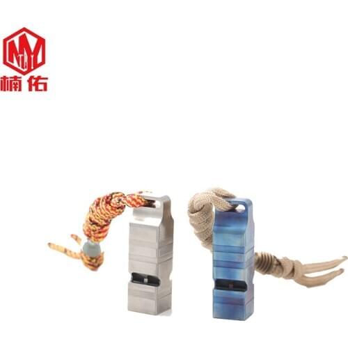 1PC Portable Titanium Four Holes Whistle EDC High Frequency Whistle TrainingReferee Whistle Outdoor Survival Equipment Tool