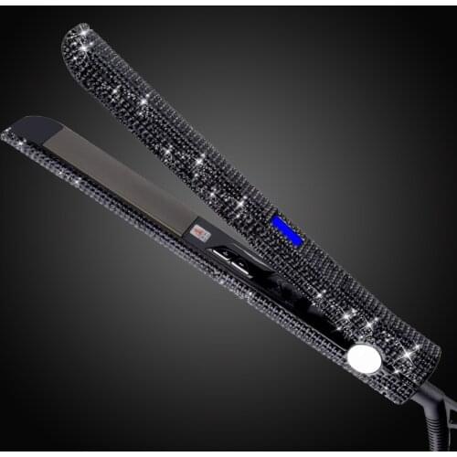 Hair Straightener Fast Heating Professional Crystal Titanium Plate Diamond Flat Iron Hair Styling with Bling Crystals