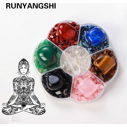 Seven color crystal gem chakras Therapy Stone Natural crystal mineral Collect specimens for Childrens gifts