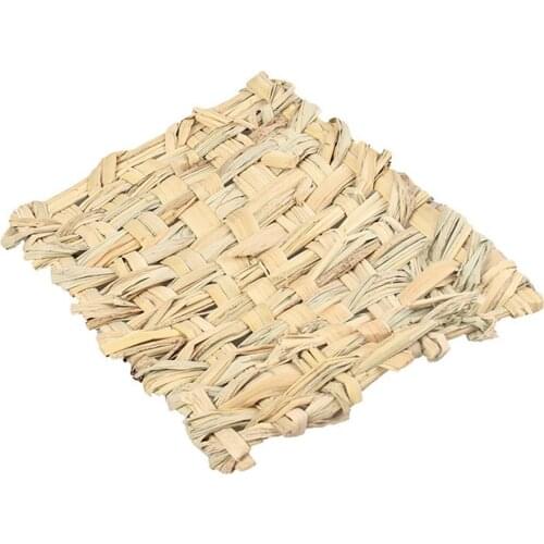 Cute Straw Mat Pet Hamster Rabbit Chewing Toy Grass Preparation Pad Small Animal Rat Guinea Pig Pet Fun Toy Pet Supplies