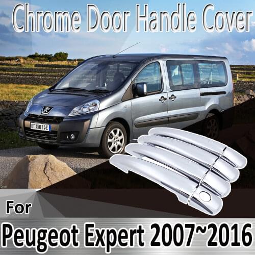 For Peugeot Expert Tepee 2007~2016 Styling Stickers Decoration Chrome Door Handle Cover paint Refit Car Accessories