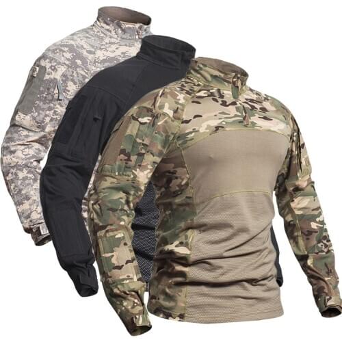 Tactical Combat Shirt Military Uniform Us Army Clothing Tatico Tops Airsoft Multicam Camouflage Hunting Fishing Pants Elbow/Knee