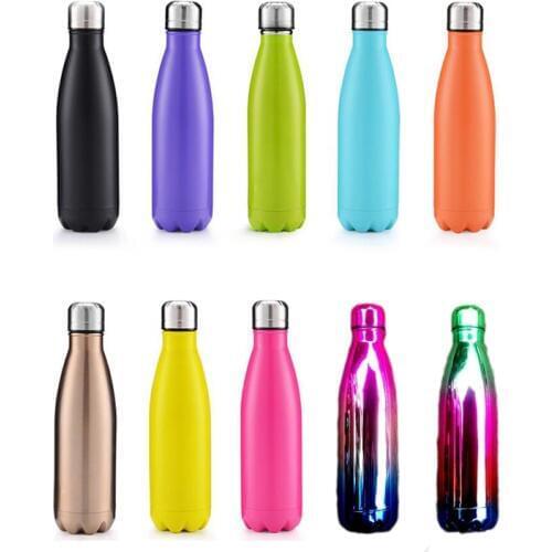 Stainless Steel Vacuum Flask Double Layer Insulation Sports Water Bottle Thermos Gradient Color Office Business Cup 20 Colors