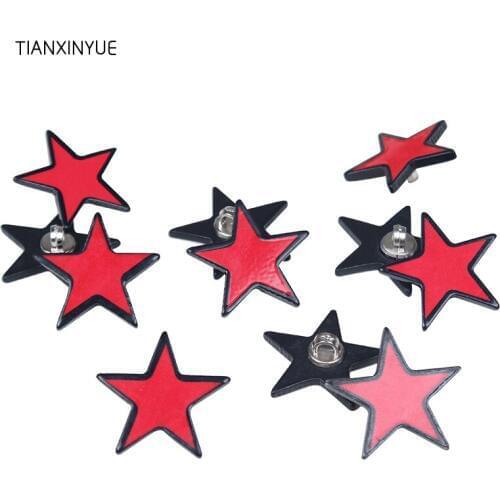 TIANXINYUE 20pcs Red Star Buttons Resin jeans Button Sewing cloth Buttons Scrapbooking Crafts Accessories