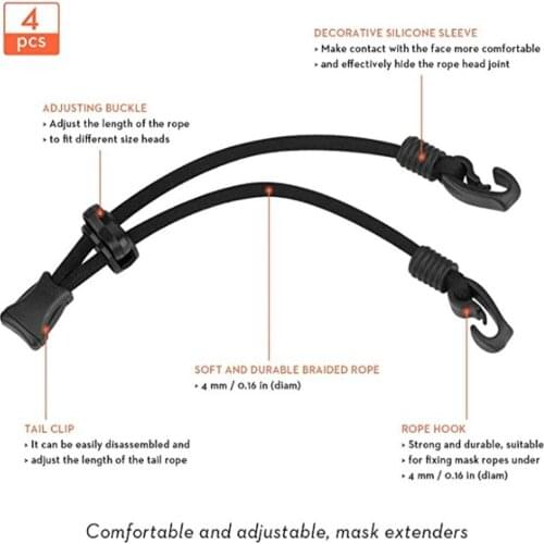 Mask Extender Anti-Tightening Mask Clip Non-slip Rope Buckle Set For Adult And Childs Adjustable Strap Extender Reusable Hot